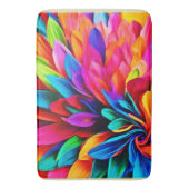 レインボー鮮やかフラワー抽象芸術 バスマット (正面縦)