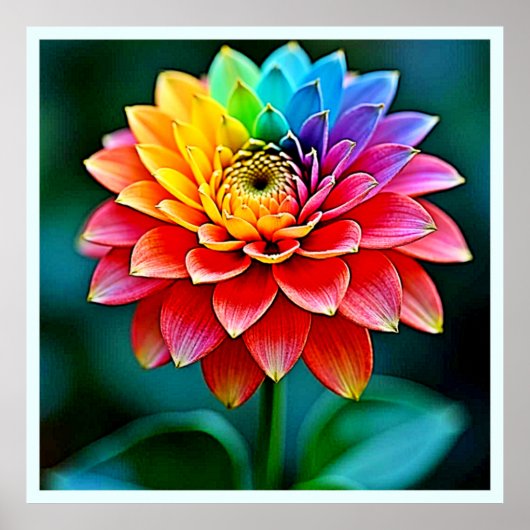 レインボー鮮やかペタルドリームアート ポスター (正面)