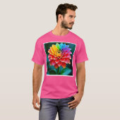 レインボー鮮やかペタルドリームアート Tシャツ (正面フル)