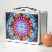 レインボー鮮やか万華鏡のように千変万化するパターンマカラフルダラ メタルランチボックス (インサイチュ)