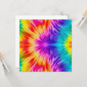 レインボー鮮やか絞り染め カード (正面/裏面インサイチュ)