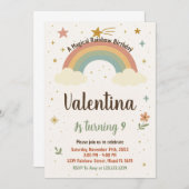 レインボー鮮やか誕生日招待状 招待状 (正面/裏面)