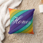 レインボー鮮やか クッション (ブランケット)