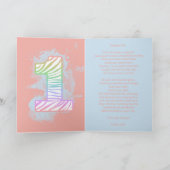 レインボー1フォトファースト誕生日カード カード (内部)