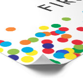 レインボー1歳の誕生日パーティーへようこそ ポスター (角)