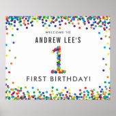 レインボー1歳の誕生日パーティーへようこそ ポスター (正面)