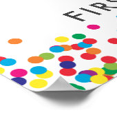 レインボー1歳の誕生日パーティーへようこそ ポスター (角)