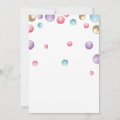 レインボー1歳の誕生日パーティーピンクバルーンガール 招待状 (裏面)