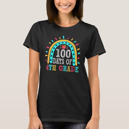 レインボー100頭が切れる日第4級先生第100次元 Tシャツ (正面)