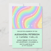 レインボー12th誕生日招待状パステル 招待状 (正面)