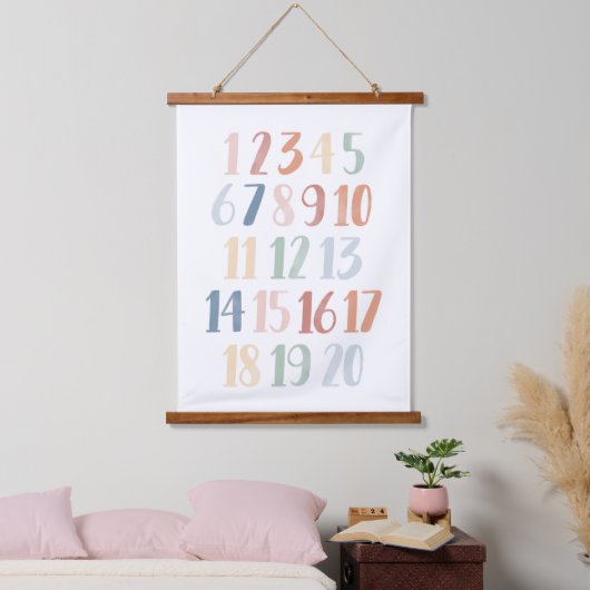 レインボー1-20教室デコール 吊り下げ型タペストリー (寝室)