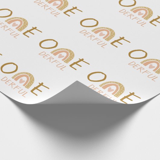 レインボー1thバースデーオンダーフル誕生日の好意 ラッピングペーパー (角)