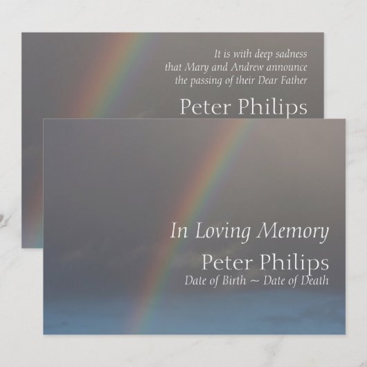 レインボー2葬祭発表 招待状 (正面/裏面)