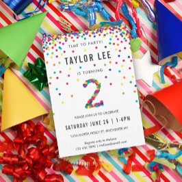 レインボー2nd誕生日パーティー第2誕生日 招待状