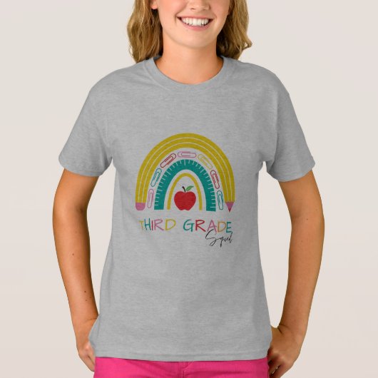 レインボー3年生スクワッド先生学生学校 Tシャツ (正面)