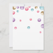 レインボー3歳パーティーピンクバルーンガール 招待状 (裏面)