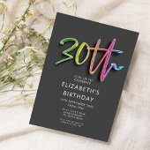 レインボー30歳誕生日 招待状