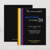 レインボー30歳誕生日 招待状 (正面/裏面)