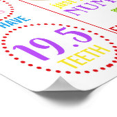 レインボー3rd誕生日ポスターボードサイン女の子の男の子 ポスター (角)