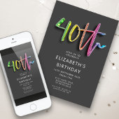 レインボー40歳の誕生日 招待状