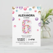 レインボー6thバースデーパーティー,ピンクバルーンガール 招待状 (スタンド正面)