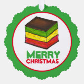 レインボー7層イタリアンクリスマスクッキー オーナメントカード (正面)
