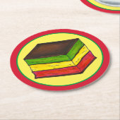 レインボー7層イタリアンクリスマスクッキー ラウンドペーパーコースター (アングル)