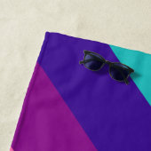 レインボー8ストライプゲイプライドカスタムモノグラムイニシャル ビーチタオル (インサイチュ)