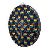 レインボー8ビットハートパターン ダーツボード (正面右)