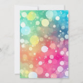 レインボー8歳8歳バースデーパーティー女の子8 招待状 (裏面)