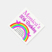 レインボー80かわいらし誕生日ナプキンスパーソナライズされたズ スタンダードカクテルナプキン (角)