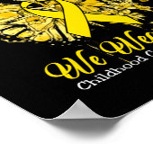 レインボー9月We衣服金ゴールド小児癌 ポスター (角)