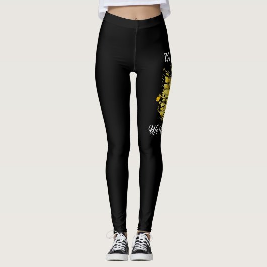 レインボー9月We衣服金ゴールド小児癌 レギンス (正面)