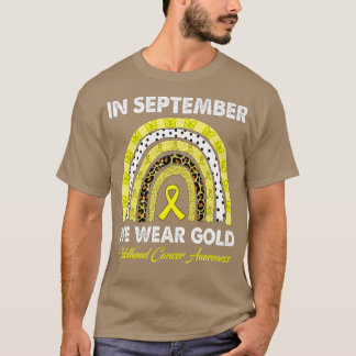 レインボー9月We衣服金ゴールド小児癌 Tシャツ