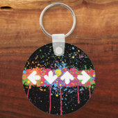 レインボー（ばちゃばちゃ）跳ねる矢印 キーホルダー (正面)