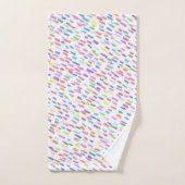 レインボー（ばちゃばちゃ）跳ねる  バスタオルセット (ハンドタオル)