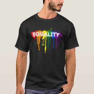 レインボー(ばちゃばちゃ)跳ねるLGBTQ等値 Tシャツ