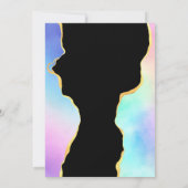 レインボー アゲート ストーン ベビー シャワー 招待状 (裏面)