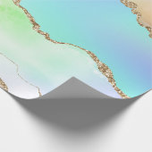 レインボー アゲート パステル 偽 グリッター ラッピングペーパー (角)