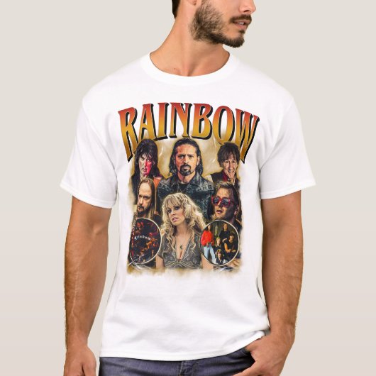 レインボー - イギリスのハードロックバンド Tシャツ (正面)