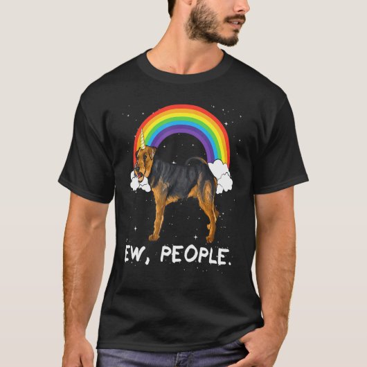 レインボー ウェルシュテリア えw 人々 ユニコーン 犬 tシャツ (正面)