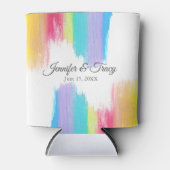 レインボー・ウォーターエレガントカラーモダンゲイ結婚ズ 缶クーラー (正面)