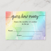 レインボー・ウォーター・カラー・ゲーム・カードの数を推測 エンクロージャーカード (正面)