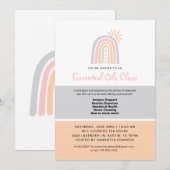 レインボー エッセンシャル オイル ドロップ クラス 招待状 (正面/裏面)