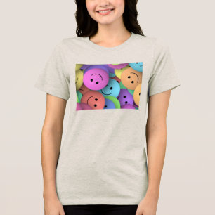 レインボー・オブ・ハッカラフルピー・顔 トライブレンドTシャツ