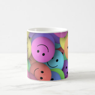 レインボー·オブ·ハッピカラフルー顔 コーヒーマグカップ