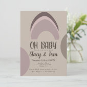 レインボー オーガニック シェイプ ボヘミア ベビー シャワー 招待状 (スタンド正面)