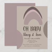 レインボー オーガニック シェイプ ボヘミア ベビー シャワー 招待状 (正面/裏面)