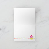 レインボー カップケーキ サンクス ノート カード (内部)