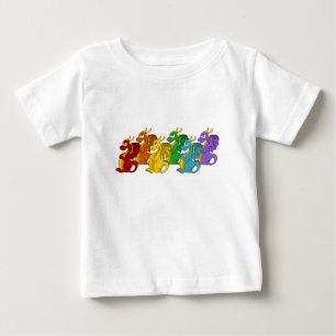 レインボー カラフル ドラゴン カートゥーン ベビーTシャツ